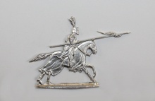 Ritter mit Topfhelm und eingelegter Lanze angreifend